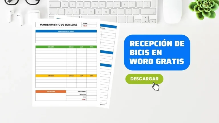 Hoja de Recepción para Taller de Bicis