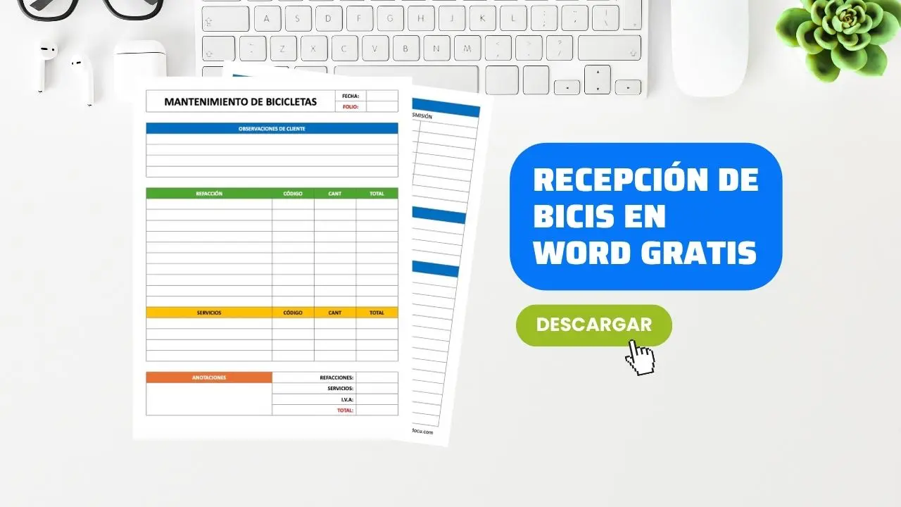 Hoja de Recepción para Taller de Bicis