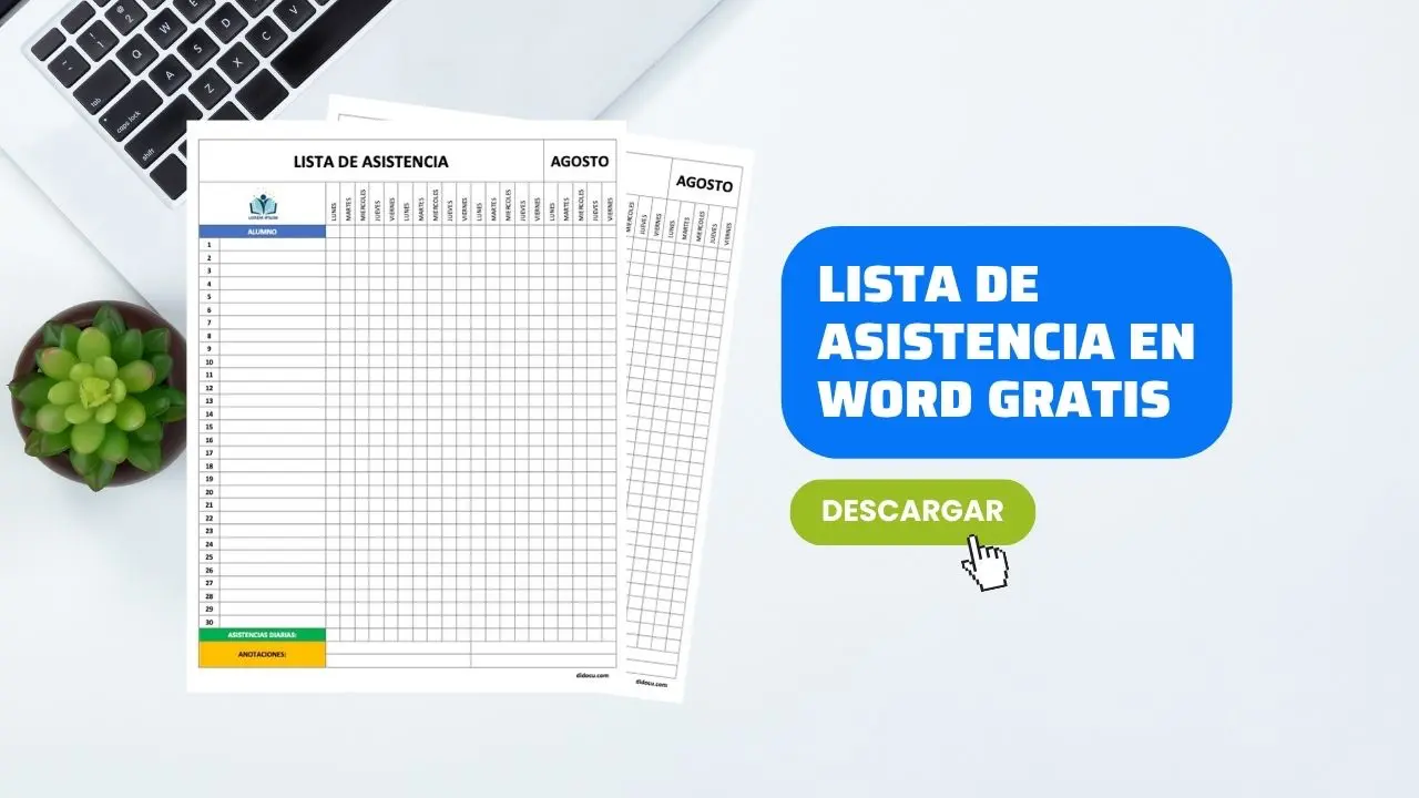 Descargar Plantilla de Lista de Asistencia en Word