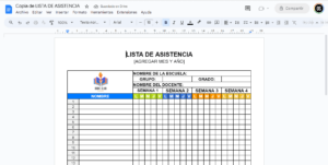 Lista de Asistencia para Docentes en Google Docs