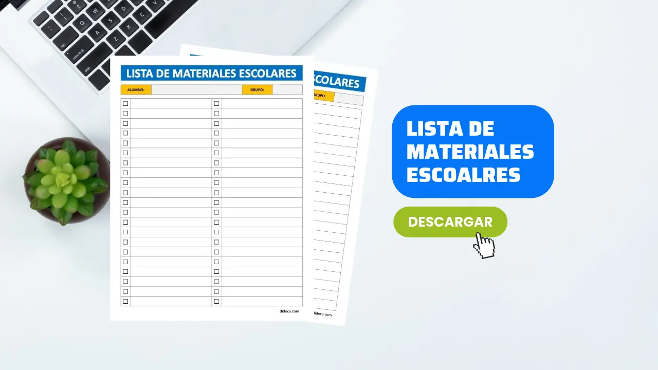 Formato para Registrar Materiales Escolares