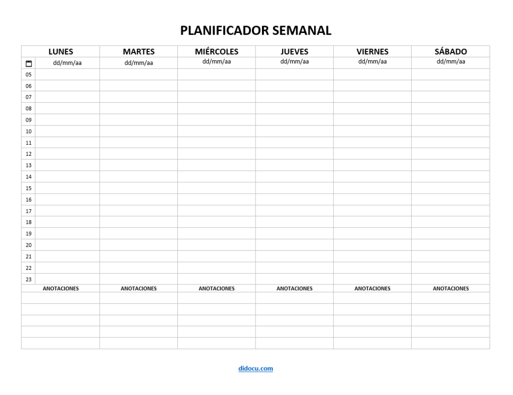 Planificador Semanal Editable Para Imprimir En Pdf Olvaso