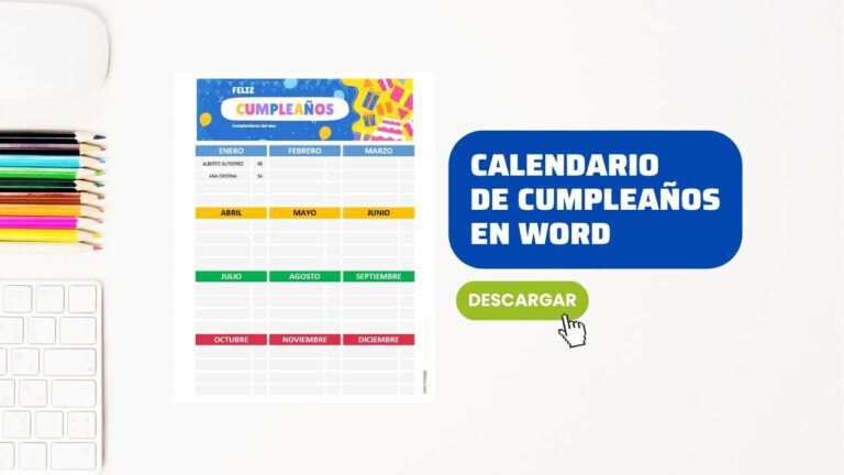 Plantilla de Calendario de Cumpleaños en Word [GRATIS]