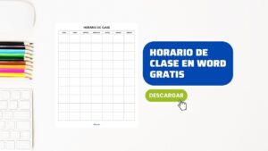 Horario de Clase Vertical para Imprimir [GRATIS]