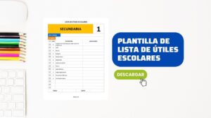 Plantilla de Lista de Útiles Escolares de Secundaria