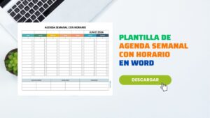 Agenda Semanal con Horario en Word [Editable y Gratis]
