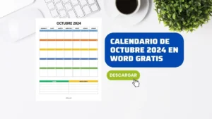 Calendario Octubre 2024 Vertical en Word [GRATIS]