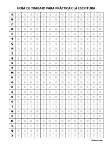 Hoja de Trabajo para Practicar la Escritura a Mano, en Word y PDF Gratis
