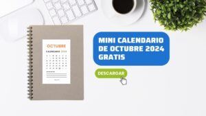 Plantilla de Mini Calendario de Octubre 2024 en PDF Gratis