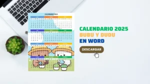 Calendario 2025 de Bubu y Dudu en Word [GRATIS]