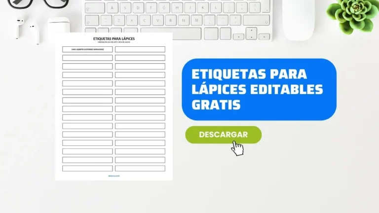 Descargar Plantilla de Etiquetas para Lápices en Word y PDF Gratis