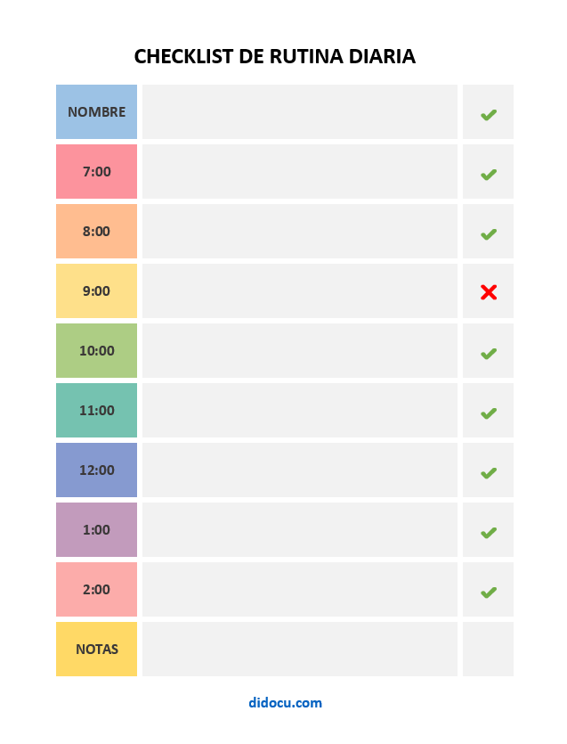 Imprimir Checklist de Rutinas en PDF