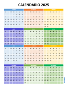 Calendario 2025 para Imprimir y Editable en Word [GRATIS] | didocu