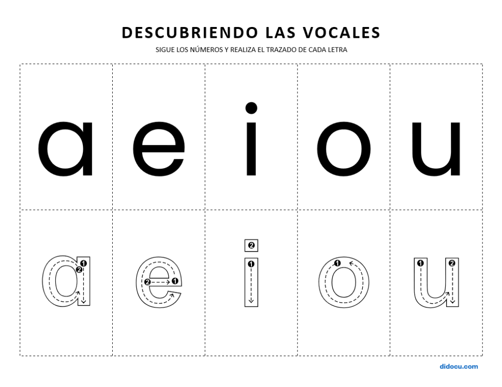Plantilla Descubriendo Las Vocales en PDF GRATIS para Imprimir | didocu, image size:1024x789