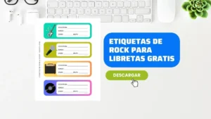 Plantilla de Etiquetas para Cuadernos de Rock en PDF GRATIS