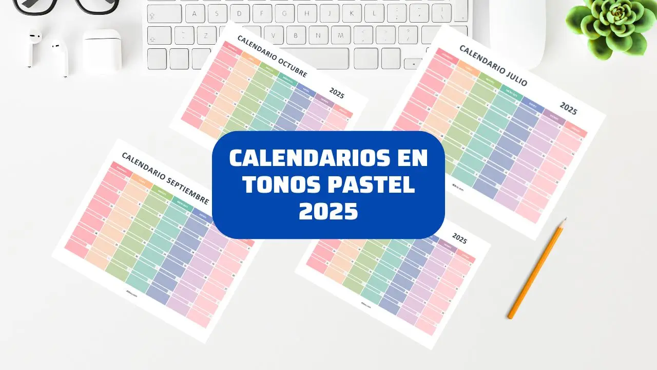 Calendarios 2025 en Tonos Pastel en Word y PDF