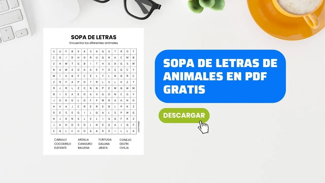 Descargar Sopa de Letras de Animales para Niños