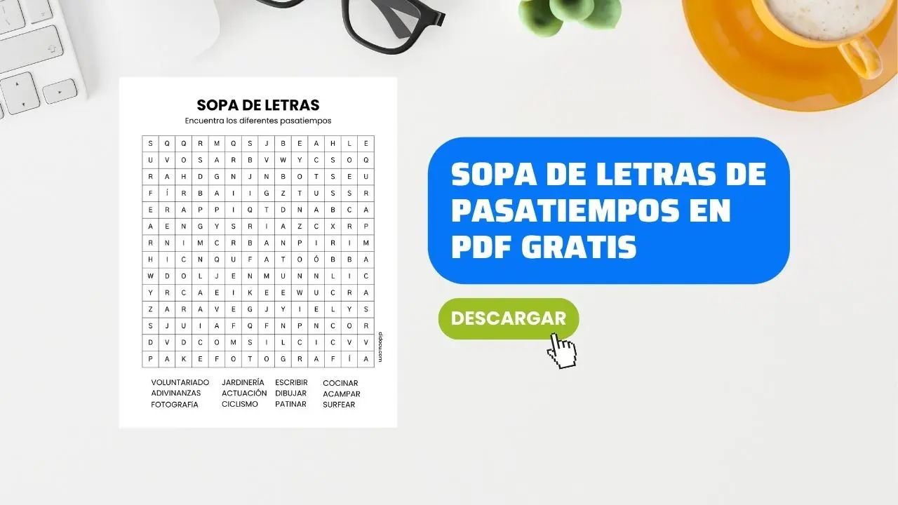 Descargar Sopa de Letras de Pasatiempos para Niños