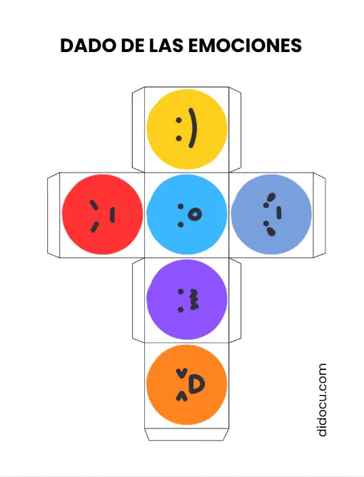 Dado de Las Emociones en PDF para Recortar