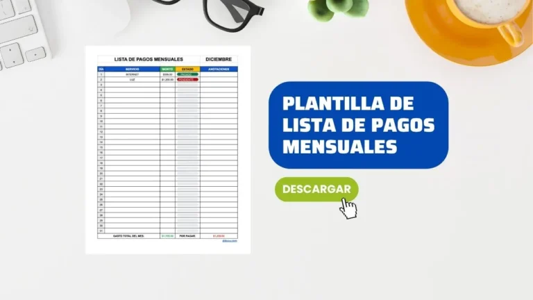 Plantilla para Organizar Finanzas personas del mes
