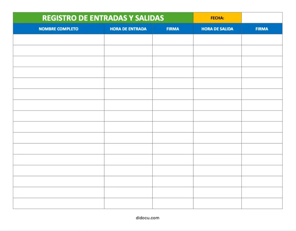 Descargar Registro de Entradas y Salidas Laborales