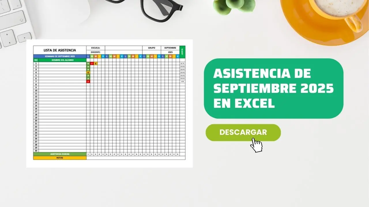 Control de Asistencia para Septiembre 2025 en Excel