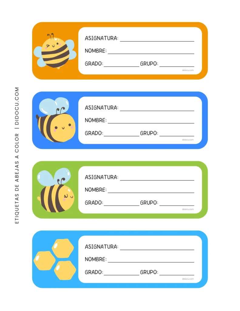 Stickers de Abejas para Libretas Gratis