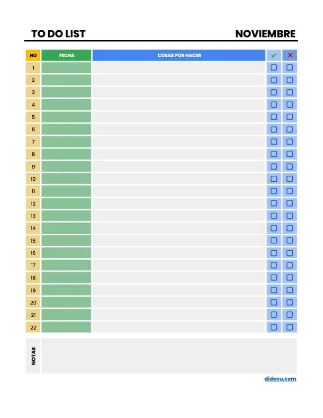 Formato de Lista de Tareas en Google Sheets Editable