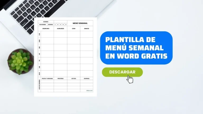 Ejemplo de Menú Semanal para Imprimir