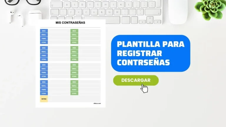 Organizador de Contraseñas en PDF GRATIS