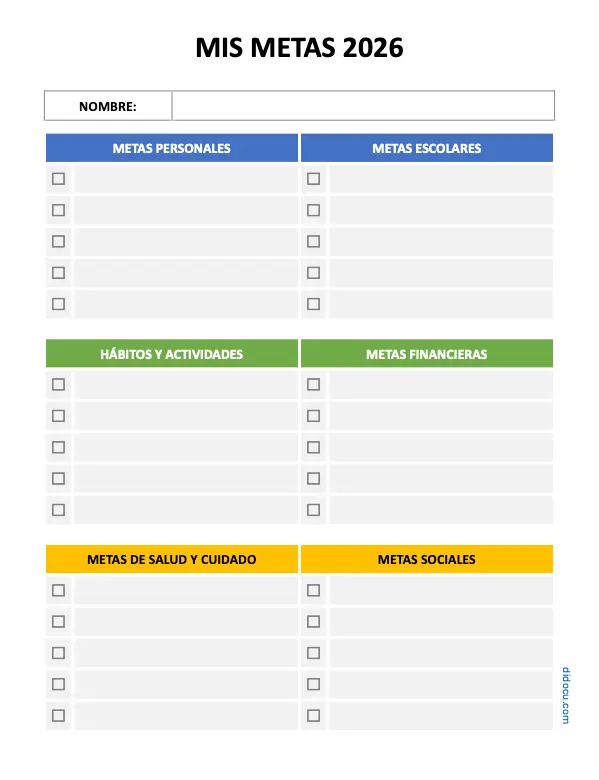 Registro y Seguimiento de Metas 2026
