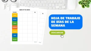 Plantilla para Aprender los Días de la Semana en Inglés Gratis