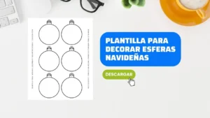Plantilla para Imprimir y Decorar Esferas Navideñas en PDF Gratis