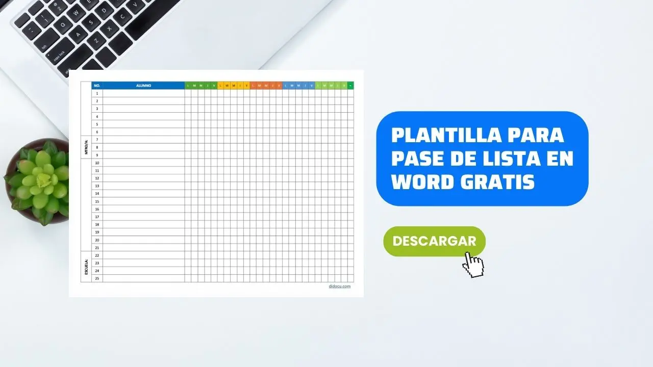 Formato para Pasar Lista en Clase Gratis