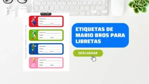 Etiquetas de Mario para Cuadernos y Libretas en PDF [GRATIS]
