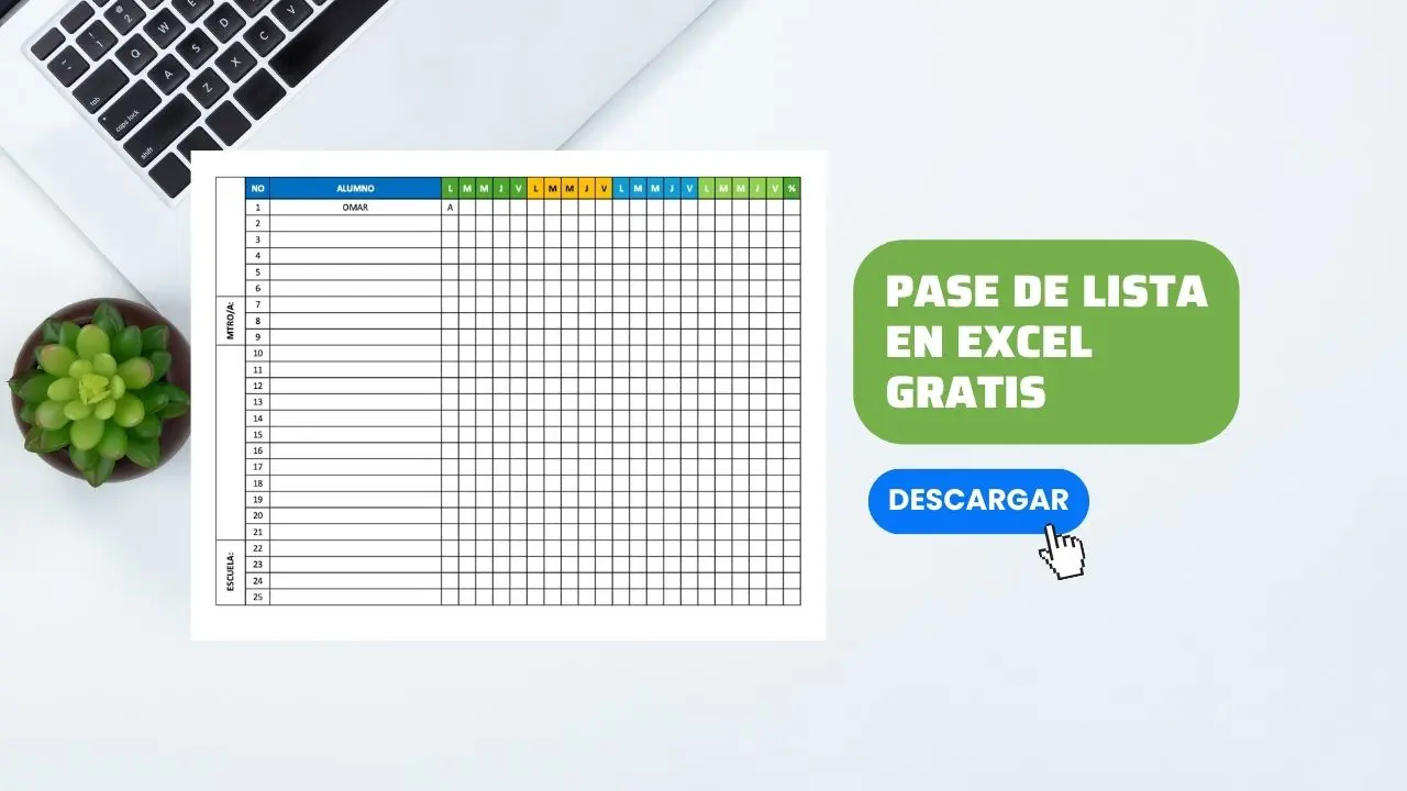 Plantilla de Pase de Lista en Excel Gratis