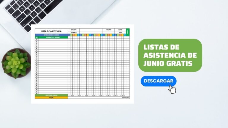 Descargar Listas de Asistencia de Junio en Word y en Excel Gratis