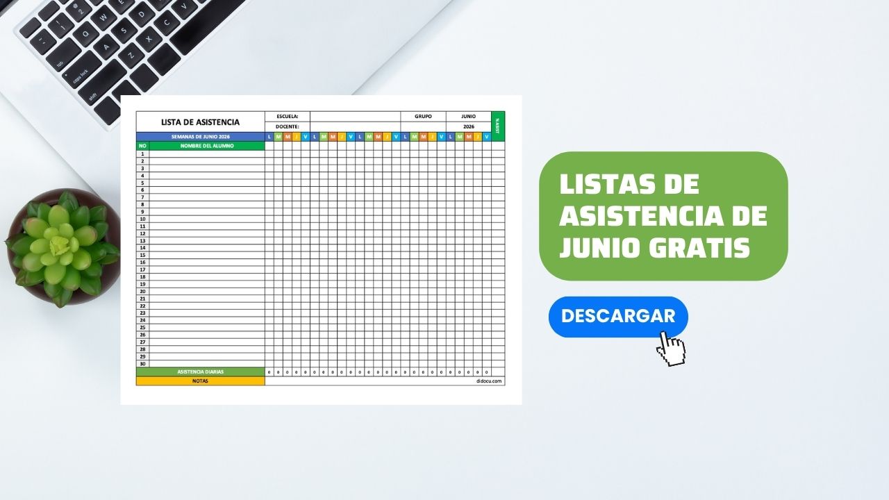 Descargar Listas de Asistencia de Junio en Word y en Excel Gratis
