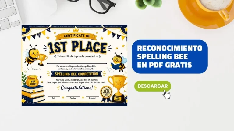 Imprimir Reconocimiento para Spelling Bee en PDF