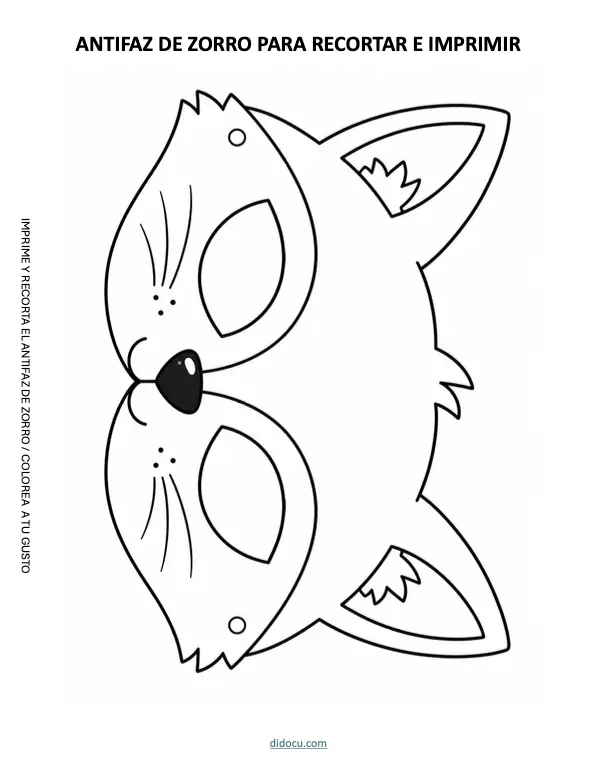 Antifaces de Animales en PDF para Imprimir y Recortar Gratis