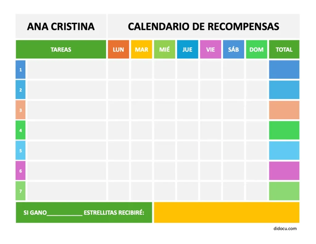Tabla de Recompensas para Niños para Imprimir GRATIS