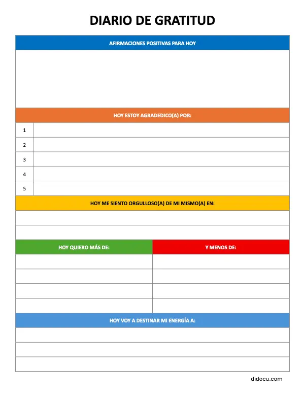 Diario de Gratitud Editable y Listo para Imprimir Gratis