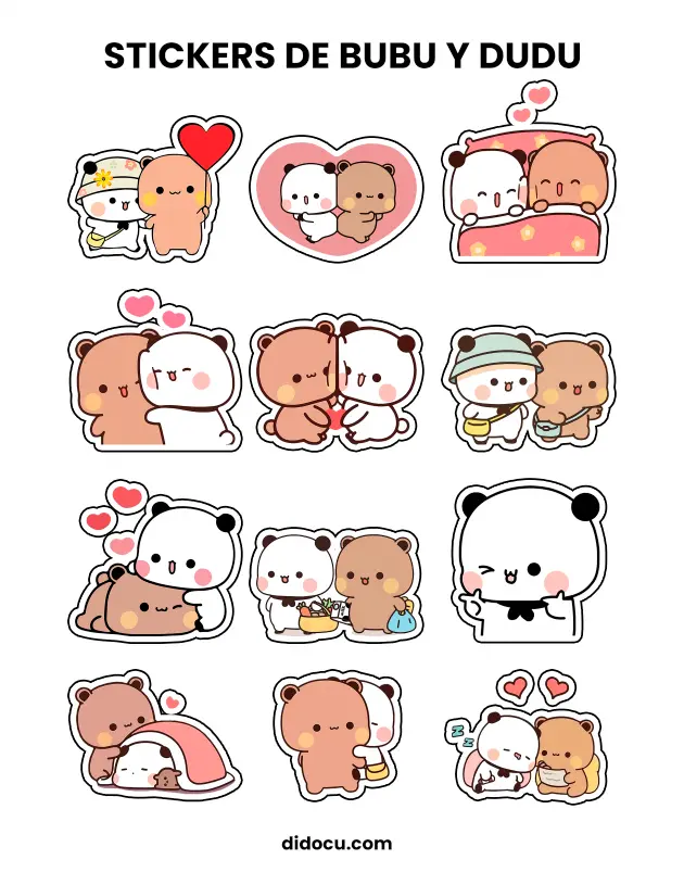 Stickers de Bubu y Dudu para Imprimir y Recortar