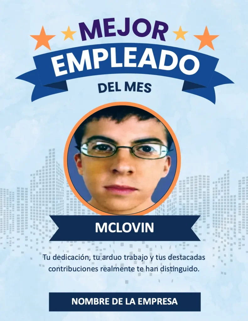 Formato para Imprimir Letrero de Empleado del Mes