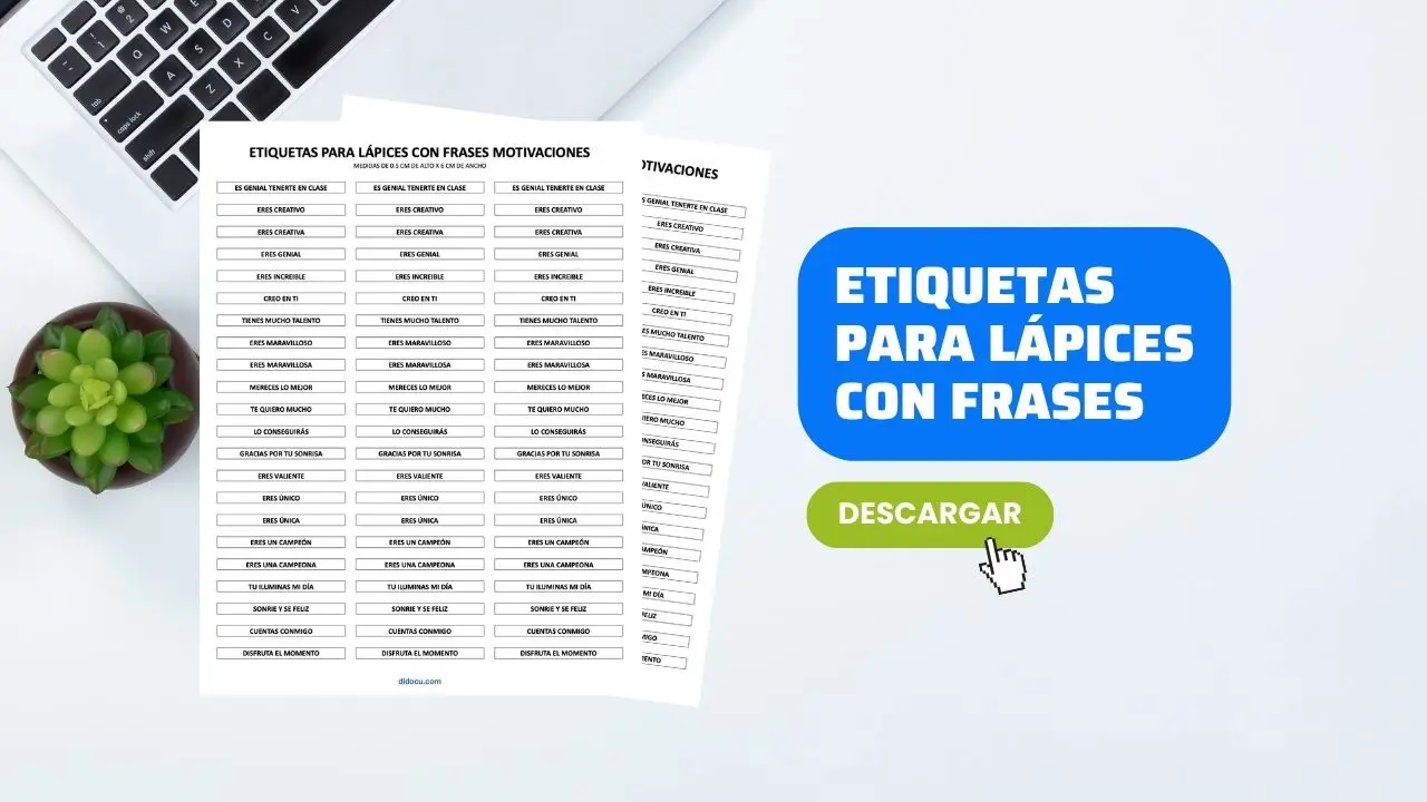 Imprimir Etiquetas con Frases Motivantes para Niños