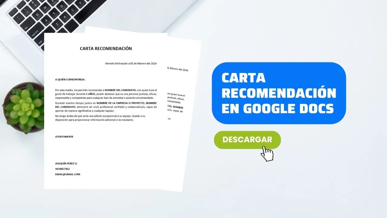 Llenar Carta de Recomendación en Google Docs