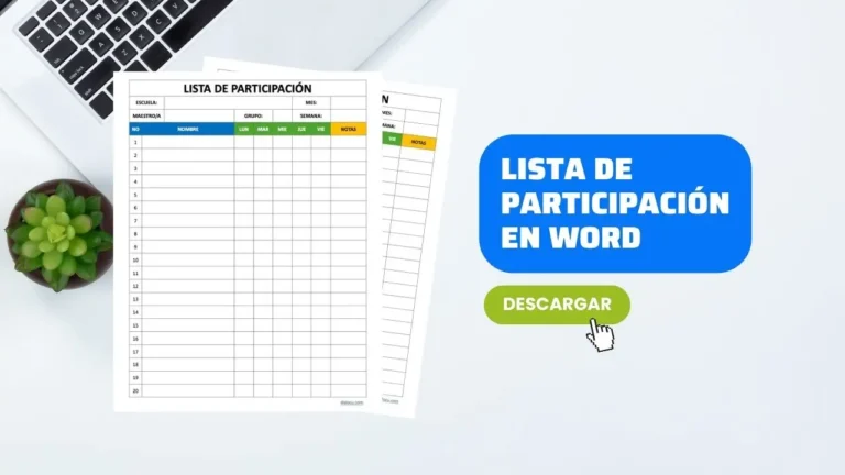 Formato para Marcar Participaciones en Word GRATIS