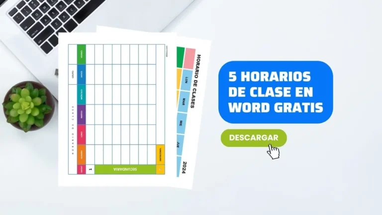 Descargar 5 Horarios de Clase Gratis, en Word y PDF
