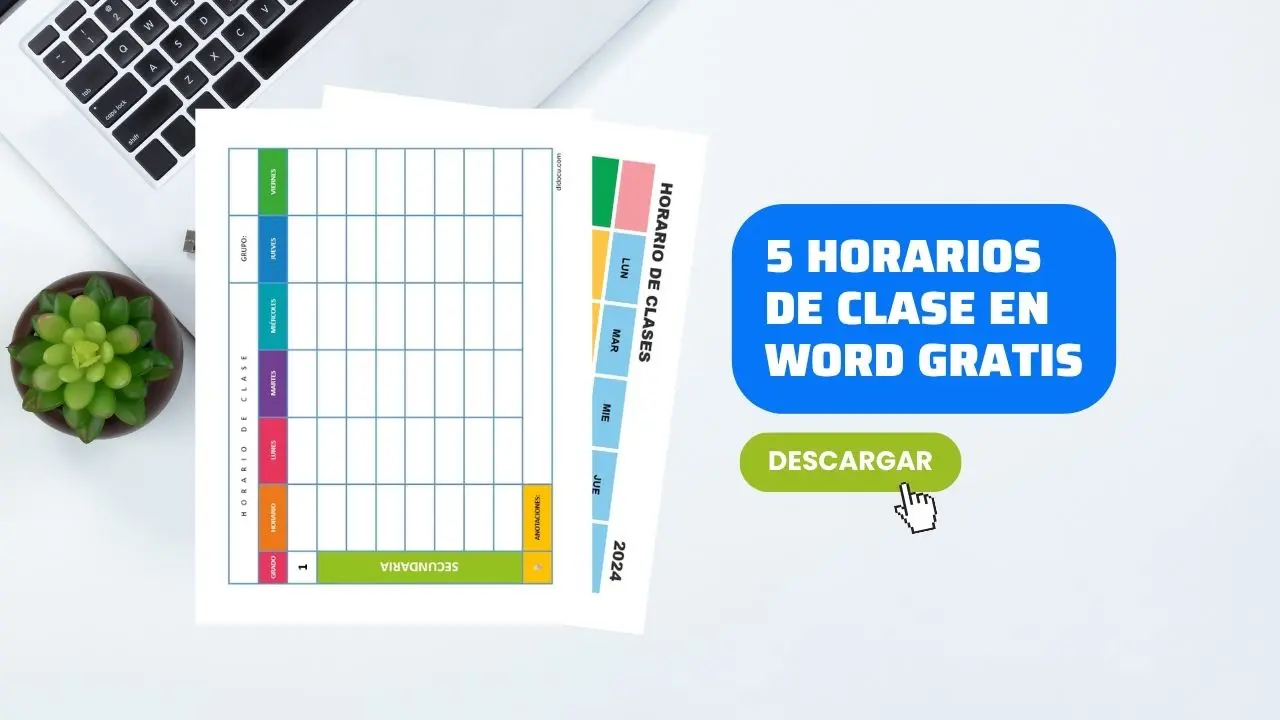 Descargar 5 Horarios de Clase Gratis, en Word y PDF