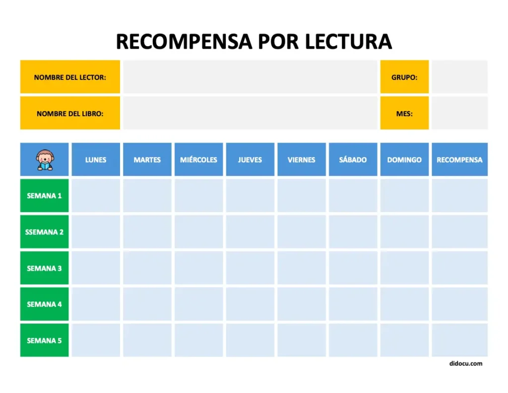 Formato de Registro y Seguimiento de Lectura para Niños